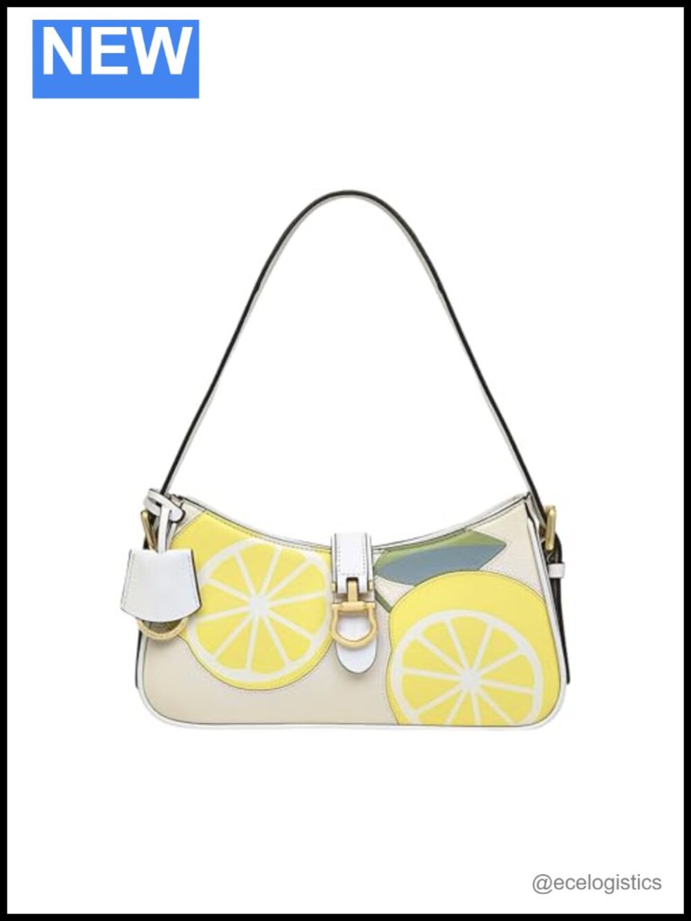 Leather Shoulder Bag | Zip Top Baguette Purse | Detachable Key Fob